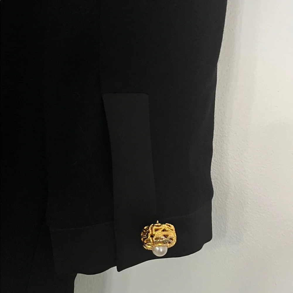 Louis Feraud Black Blazer with Gold Buttons - Picture 9 of 16